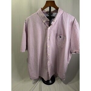 U.S. Polo Assn. Pink/Blue/White Stripe Short Sleeve 2XL